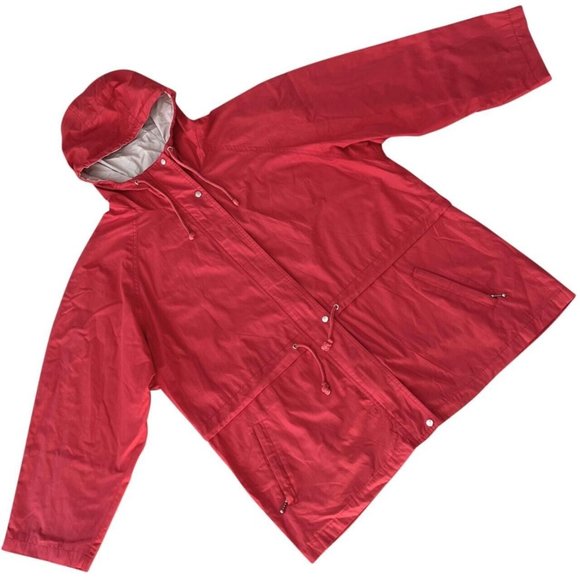 Sundazed (Germany) Plain Weave Cotton Blend Raglan Rain Parka Rose (Escada) : XL